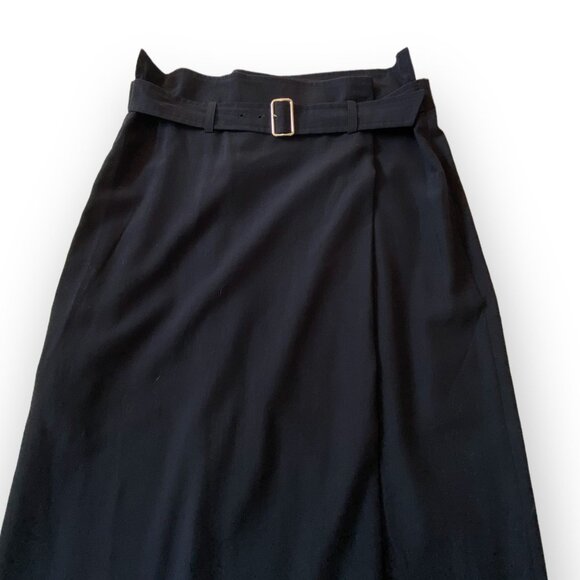 Vintage Comme des Garçons Tricot Navy Wool Belted Midi Skirt, Size M, 1992 S/S - Picture 9 of 15